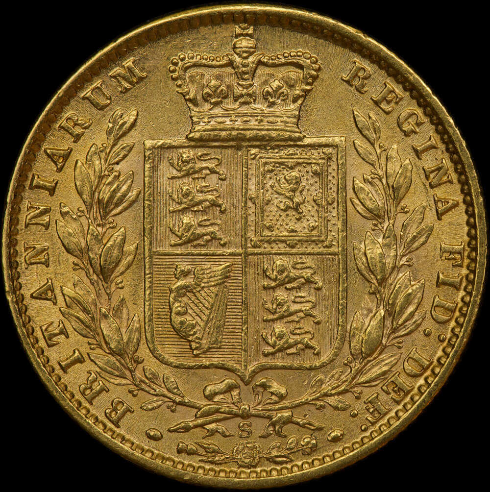 1877 Sydney Shield Sovereign good EF