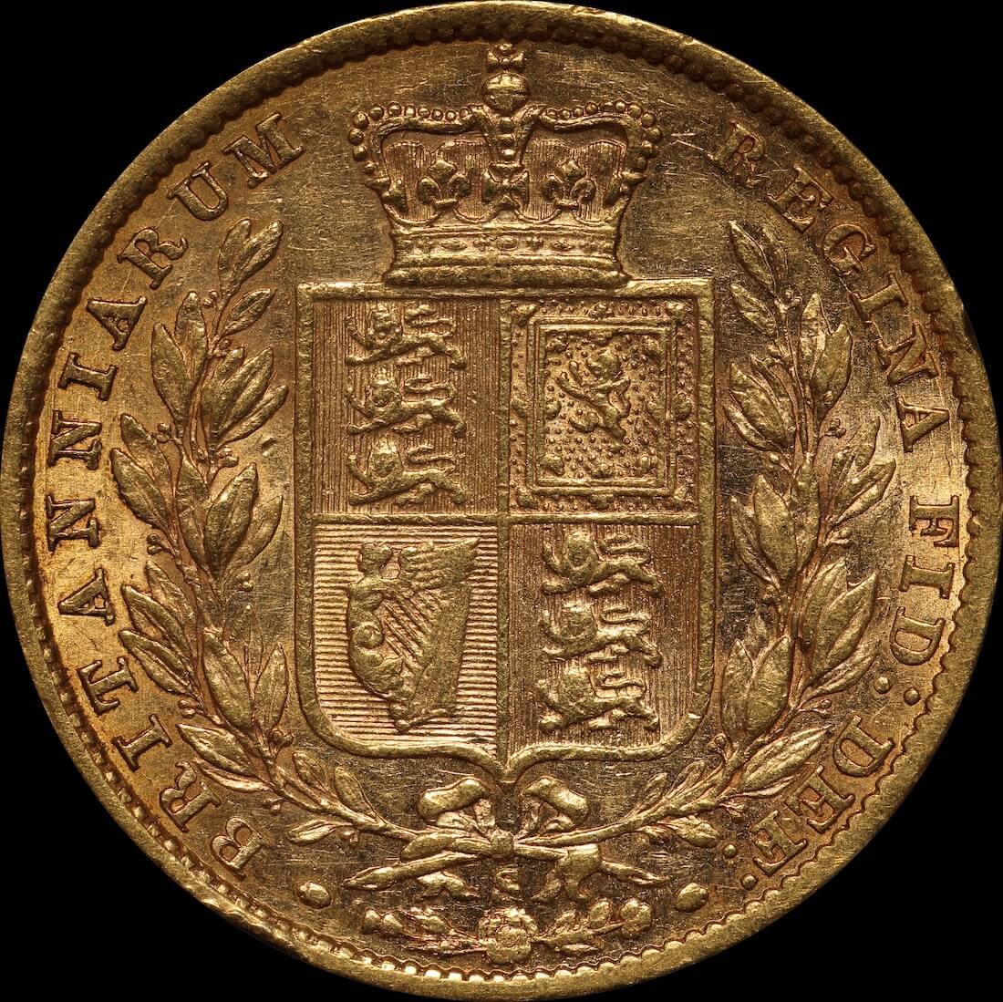 1878 Sydney Shield Sovereign about VF