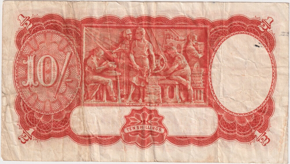 1936 Ten Shilling Riddle/Sheehan R11 Fine