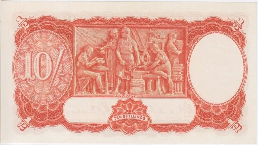 1936 Ten Shilling Riddle/Sheehan R11 good EF