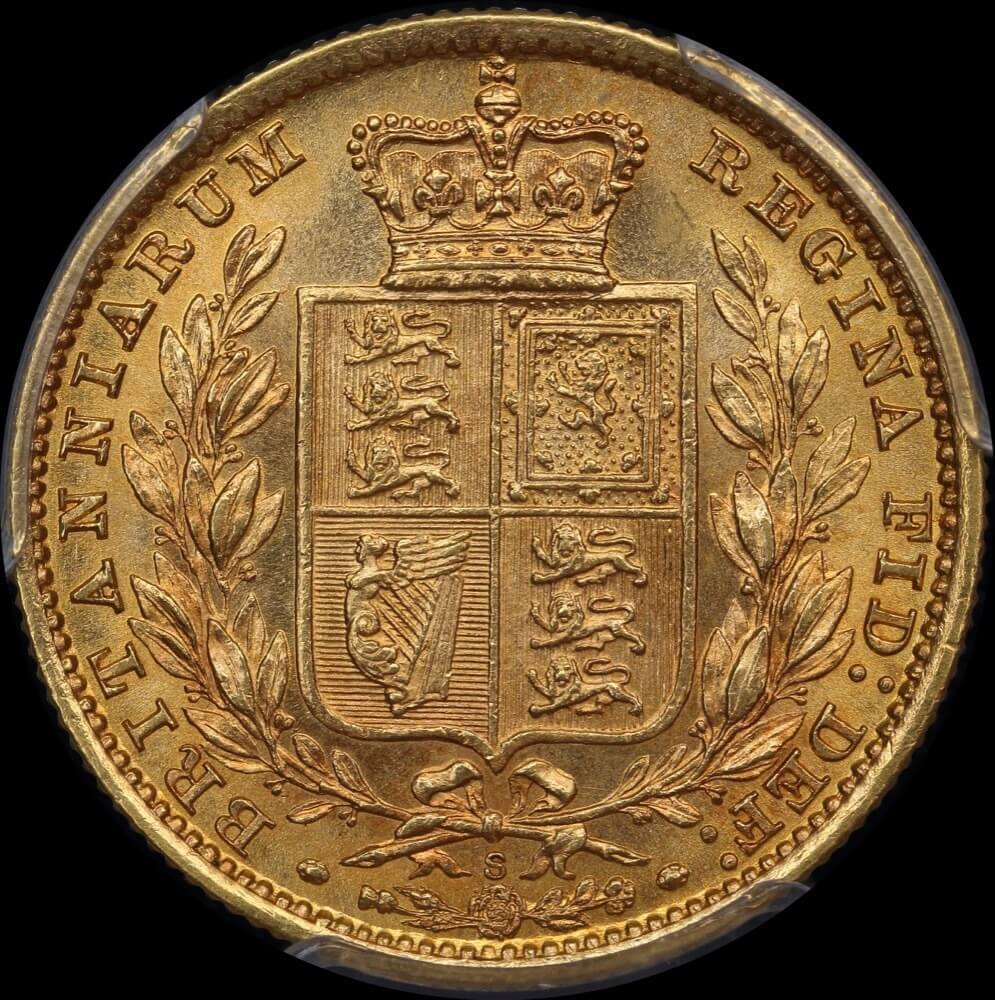 1881 Sydney Shield Sovereign Choice Unc (PCGS MS63)
