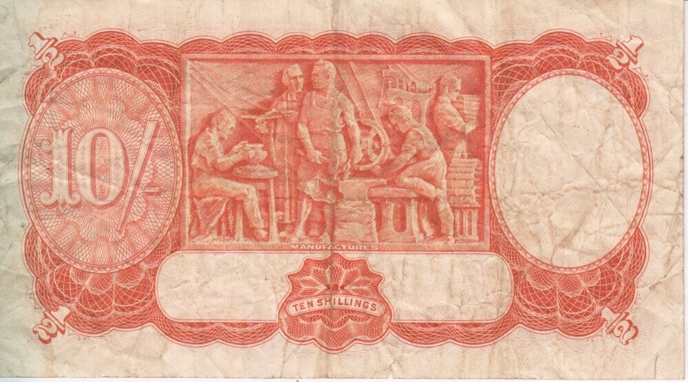 1936 Ten Shilling Riddle/Sheehan R11 Very Good