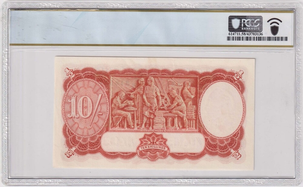 1939 Ten Shilling Sheehan/McFarlane R12 PCGS AU58