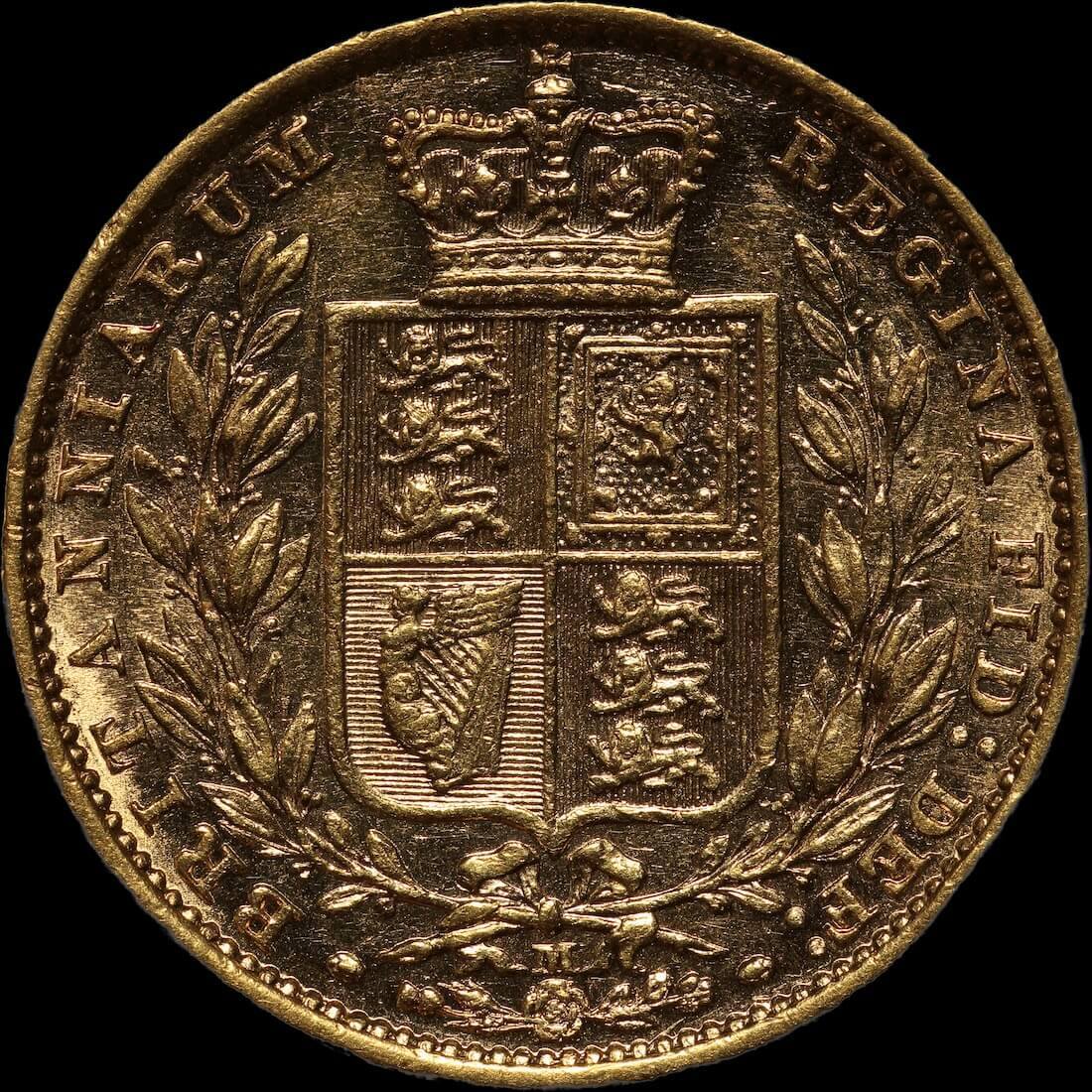 1882 Melbourne Shield Sovereign about EF