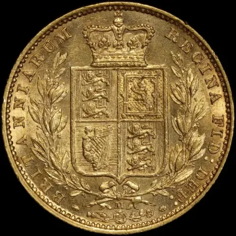 1883 Melbourne Shield Sovereign good EF