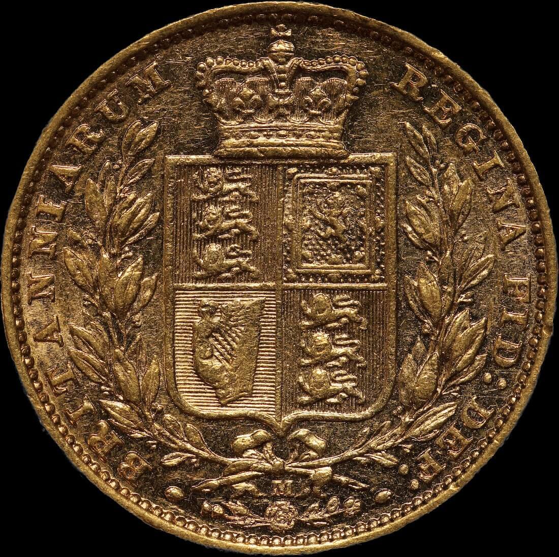 1884 Melbourne Shield Sovereign good VF