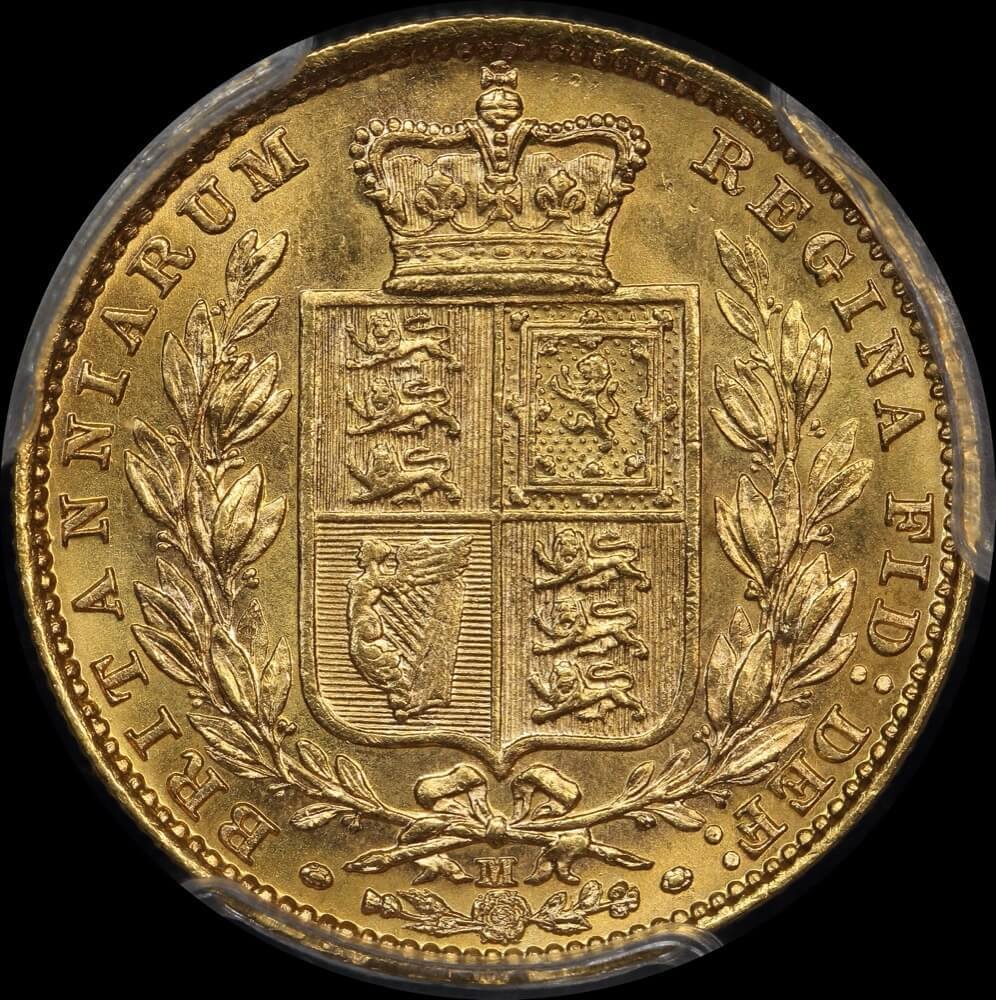 1884 Melbourne Shield Sovereign Unc (PCGS MS62)