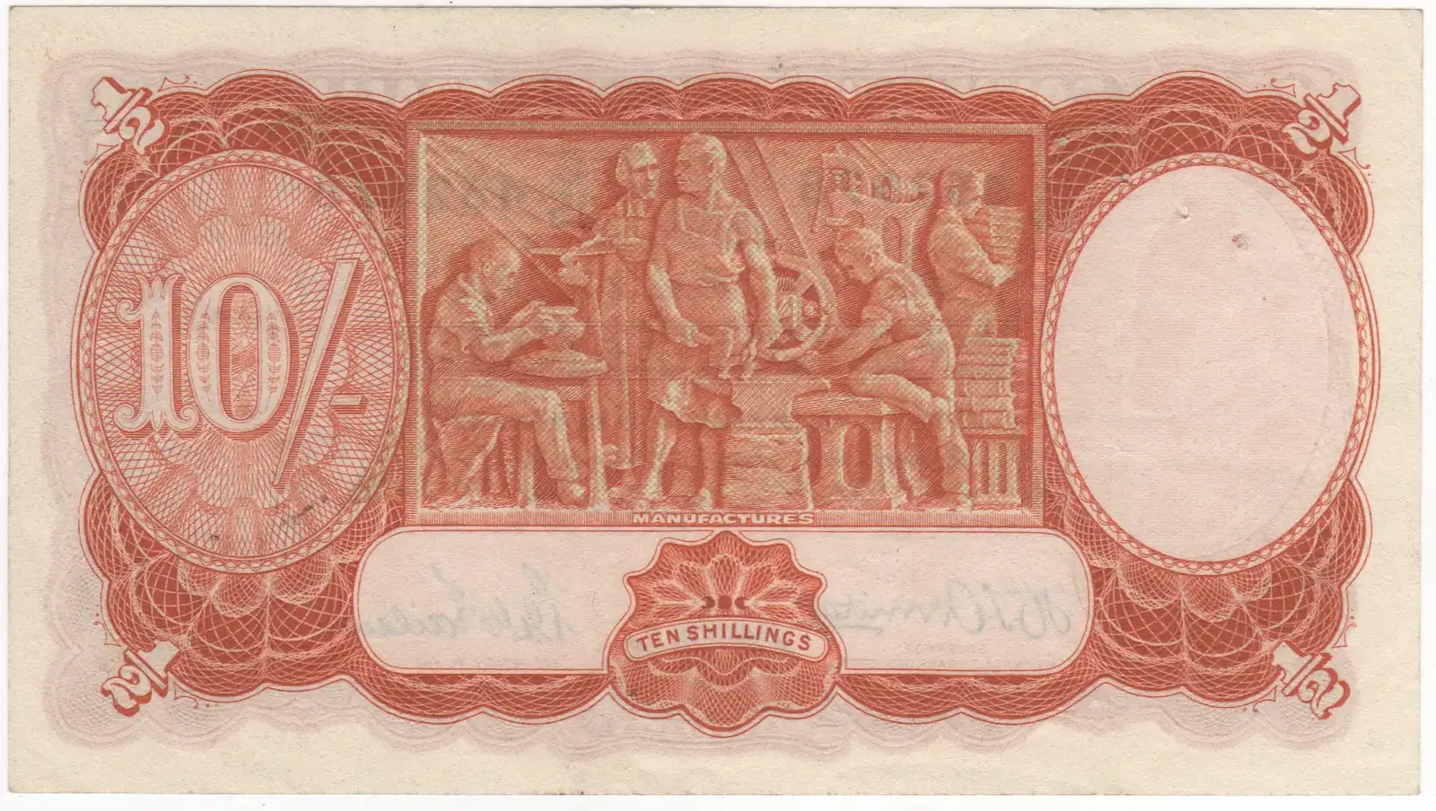 1942 Ten Shilling Armitage/McFarlane R13 about EF