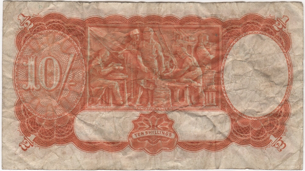 1942 Ten Shilling Armitage/McFarlane R13 Fine