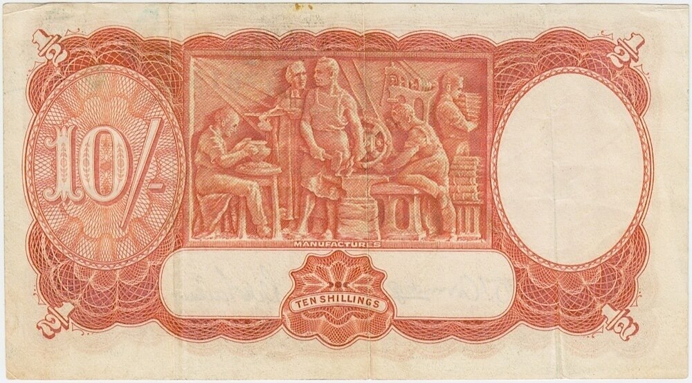 1942 Ten Shilling Armitage/McFarlane R13 good VF