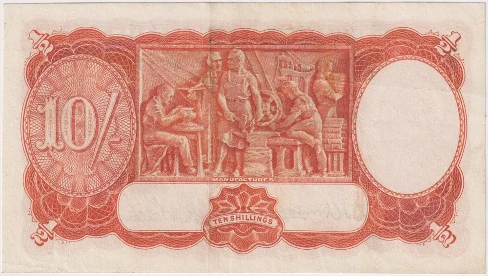 1942 Ten Shilling Armitage/McFarlane R13 good VF