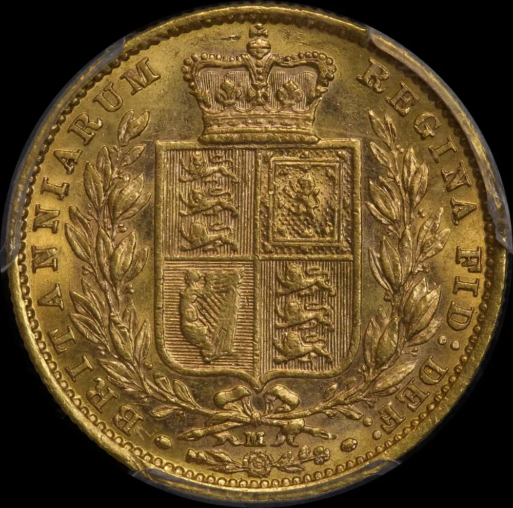 1887 Melbourne Shield Sovereign good EF (PCGS AU55)