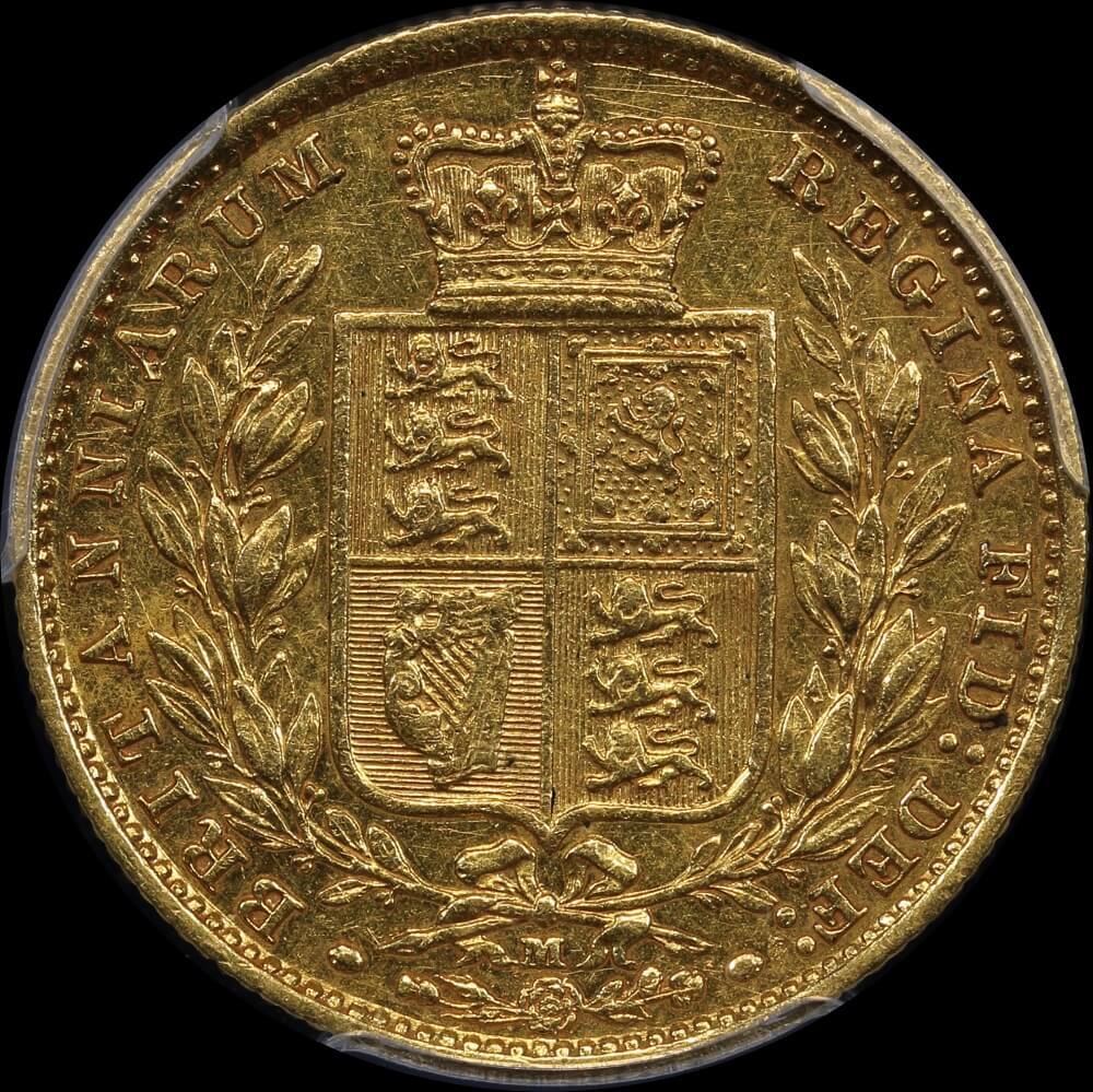 1887 Melbourne Shield Sovereign good VF ex Mount