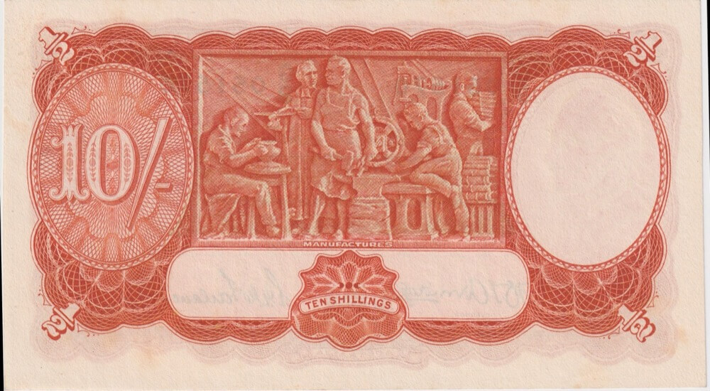 1942 Ten Shilling Armitage/McFarlane R13 Uncirculated