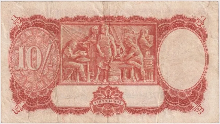 1942 Ten Shilling Armitage/McFarlane R13 Very Fine