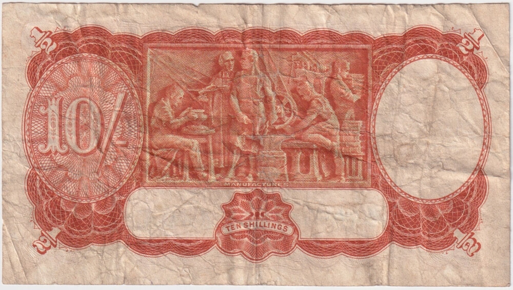 1942 Ten Shilling Armitage/McFarlane R13 Very Good