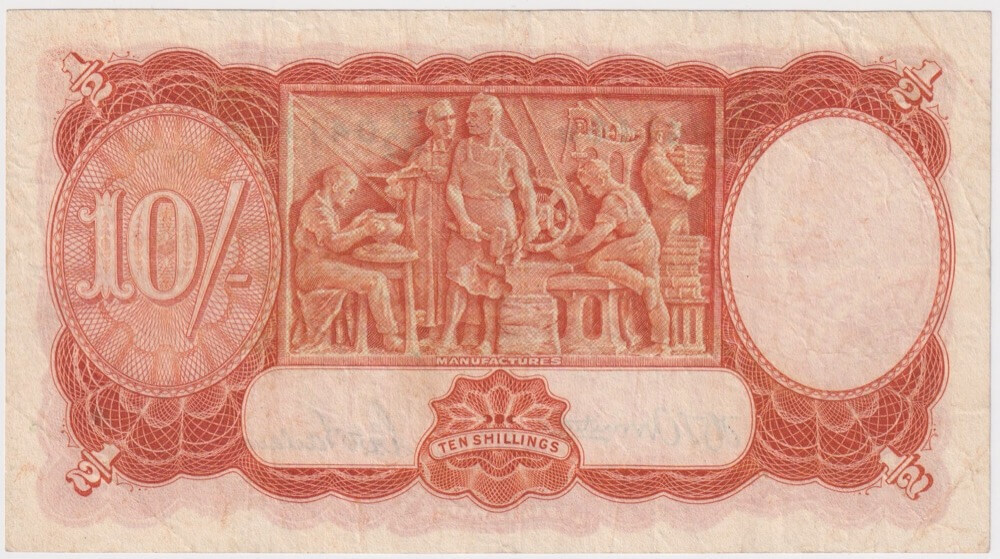 1942 Ten Shilling Armitage/McFarlane R13S about VF