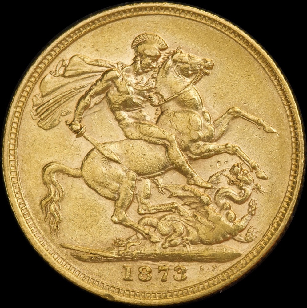 1873 Melbourne Young Head Sovereign Extremely Fine