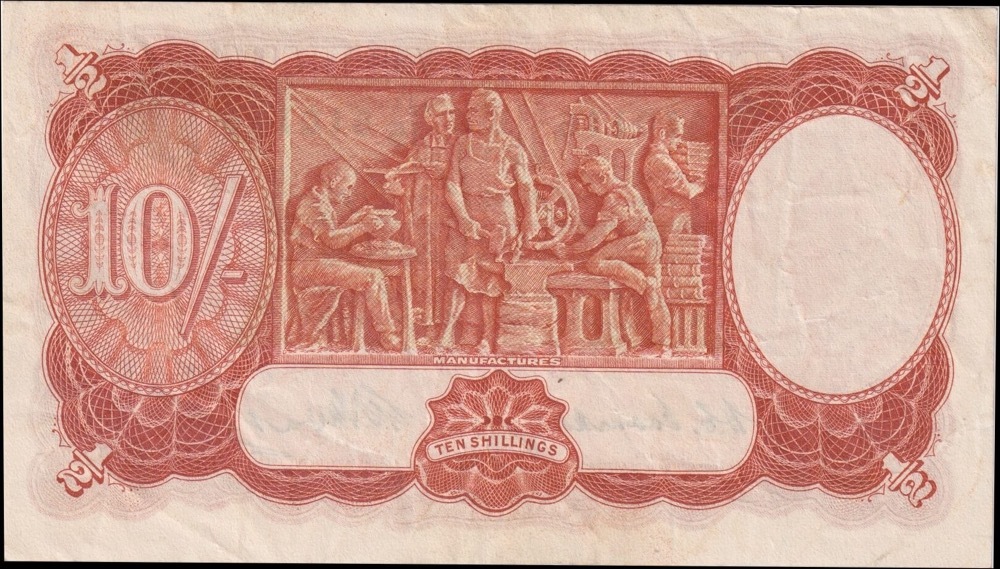 1949 Ten Shilling Coombs/Watt R14 about EF