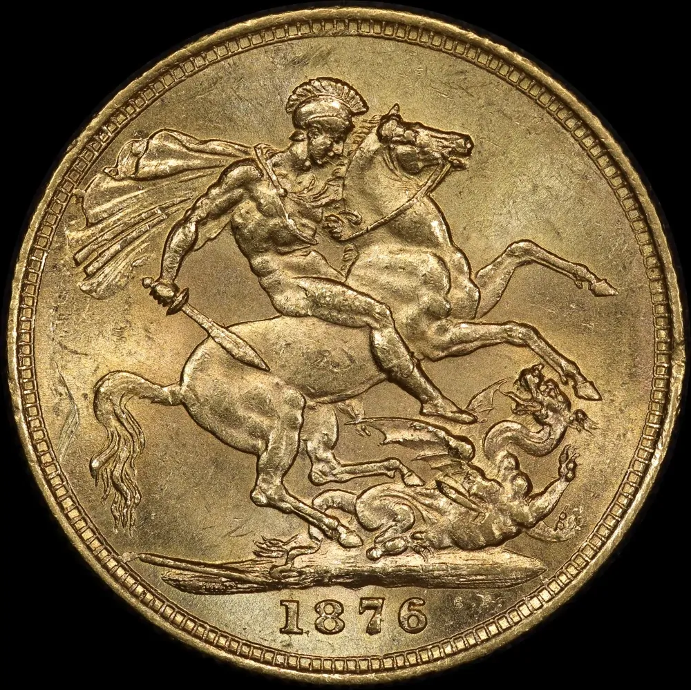 1876 Sydney Young Head Sovereign Extremely Fine