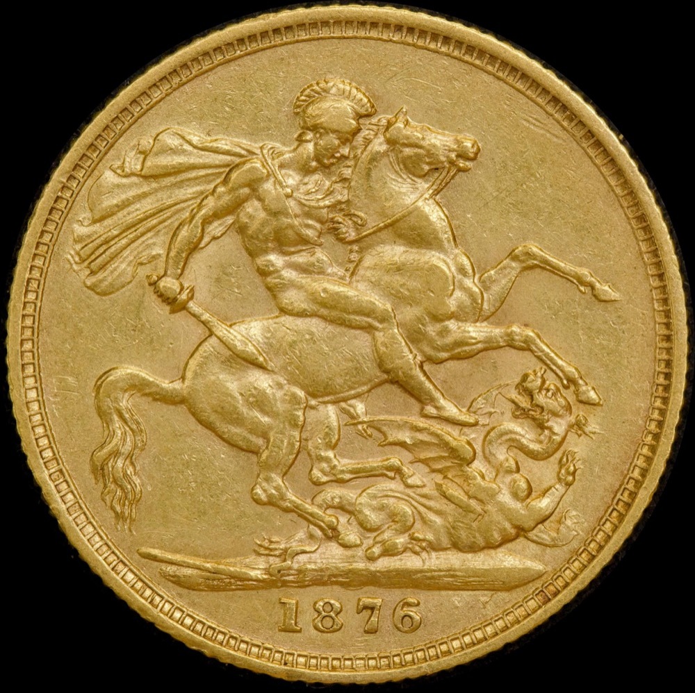 1876 Sydney Young Head Sovereign good VF