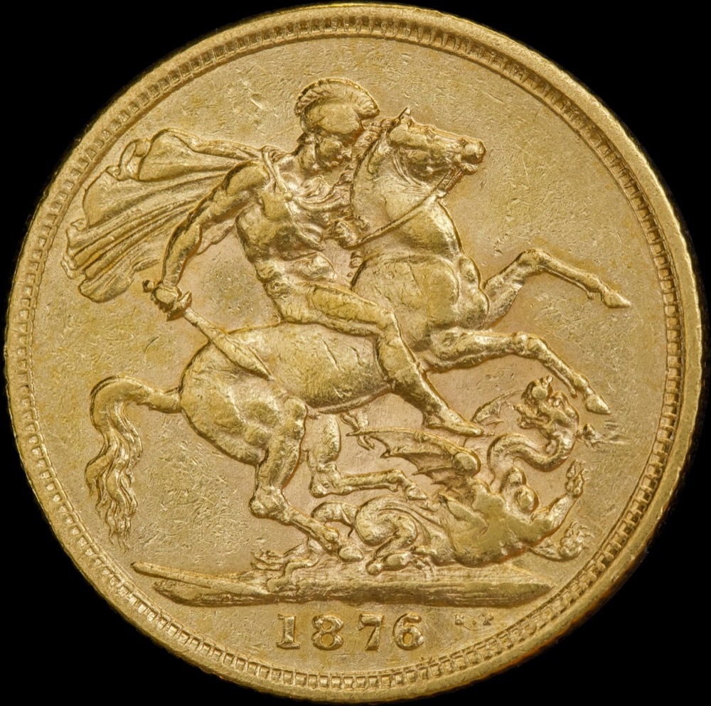 1876 Sydney Young Head Sovereign Very Fine