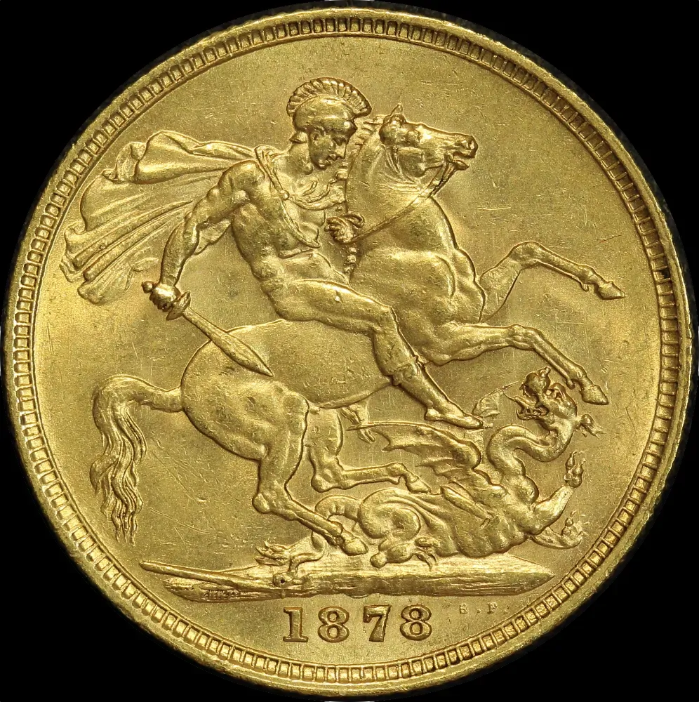 1878 Melbourne Young Head Sovereign good EF
