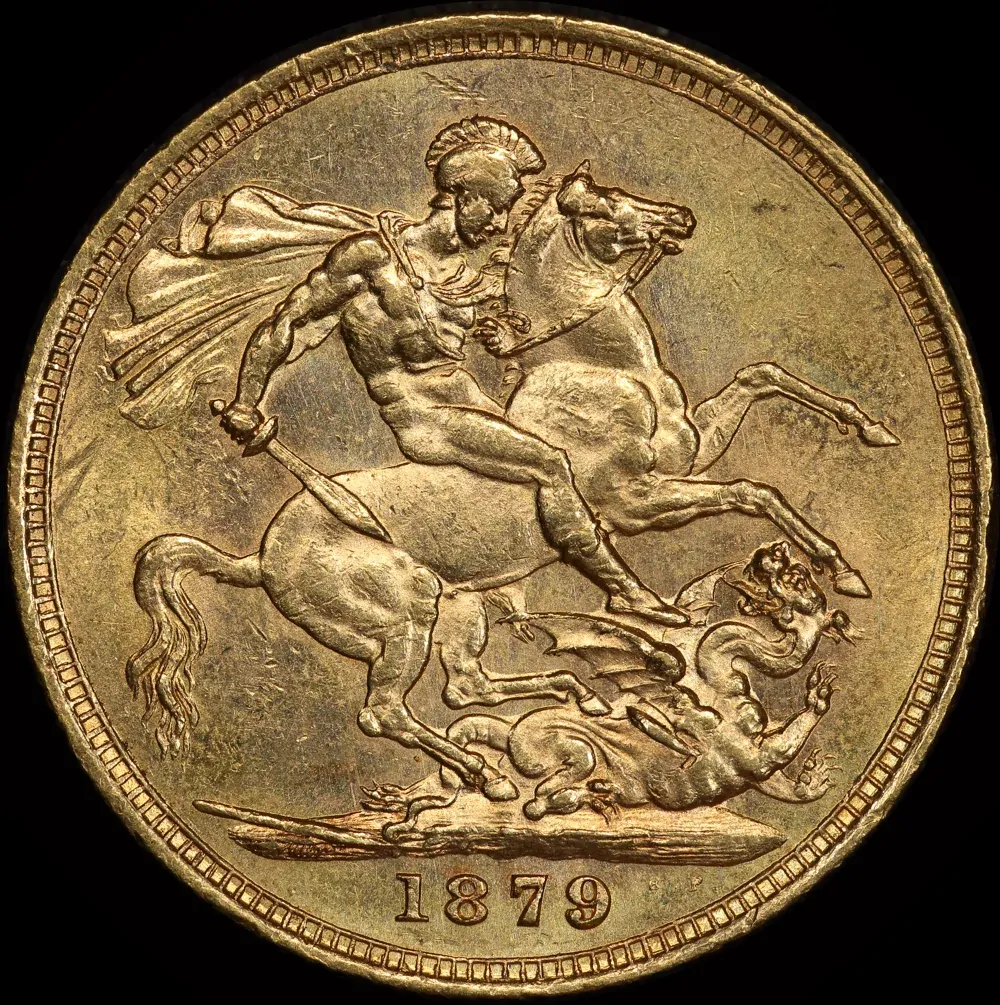 1879 Melbourne Young Head Sovereign good EF