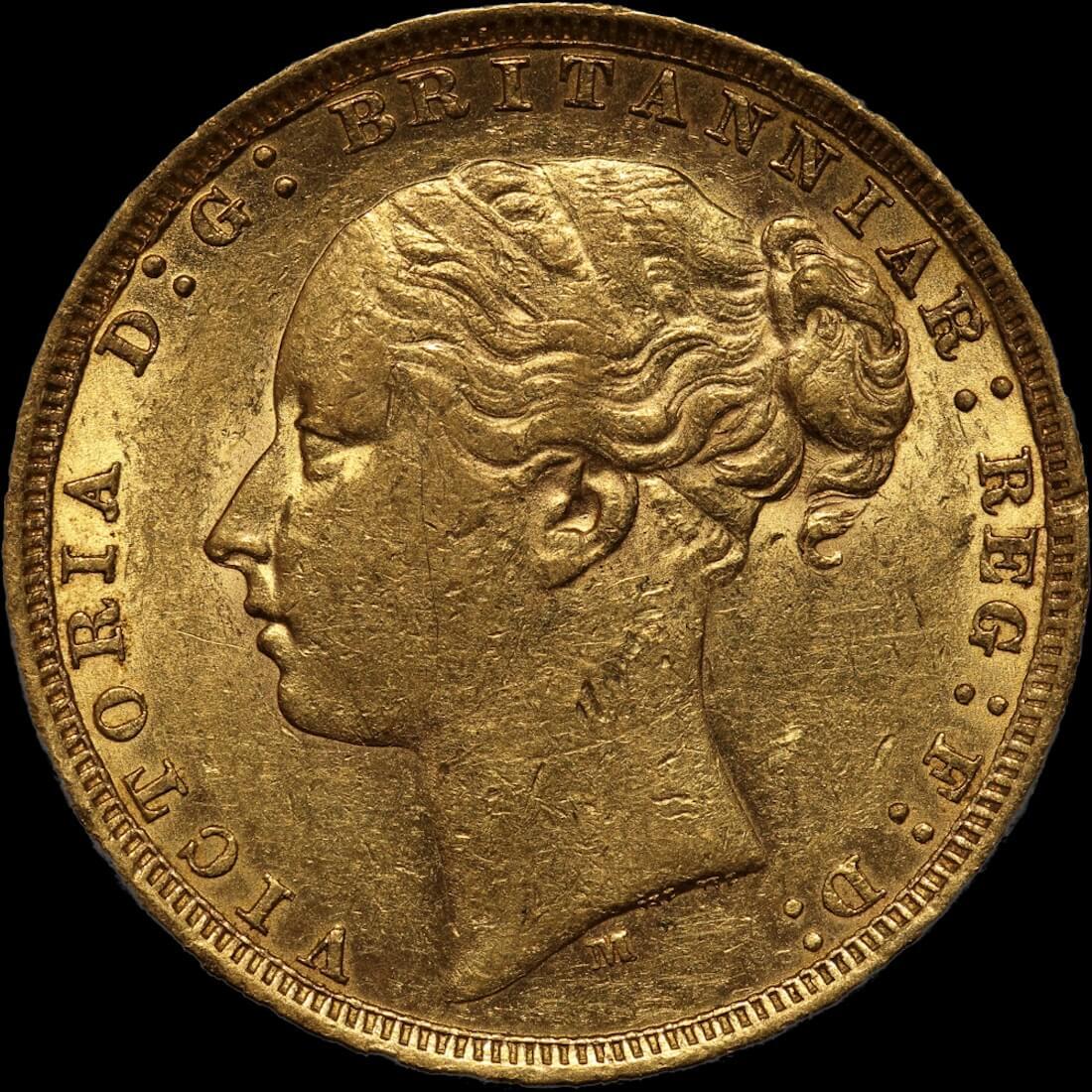 1880 Melbourne Young Head Sovereign Extremely Fine