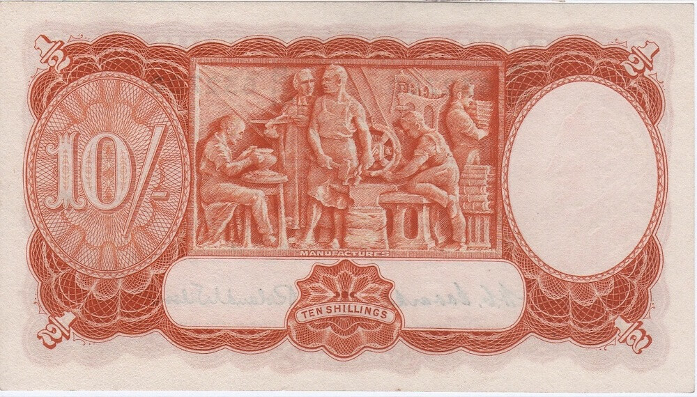 1952 Ten Shilling Coombs/Wilson R15 about Unc