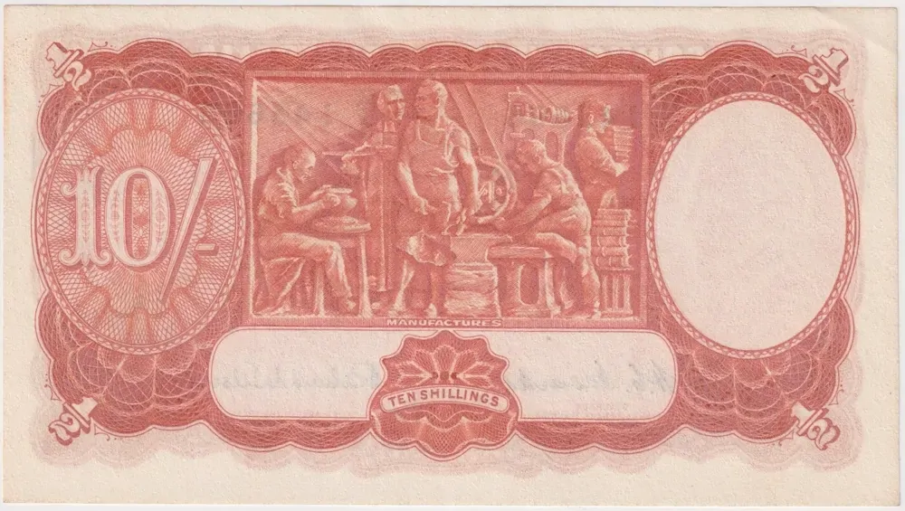 1952 Ten Shilling Coombs/Wilson R15 about Unc
