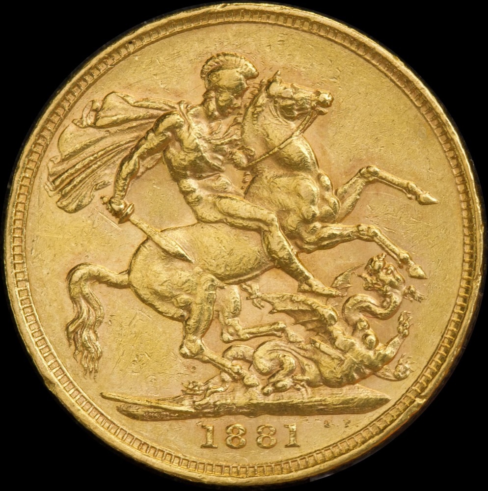 1881 Melbourne Young Head Sovereign Extremely Fine