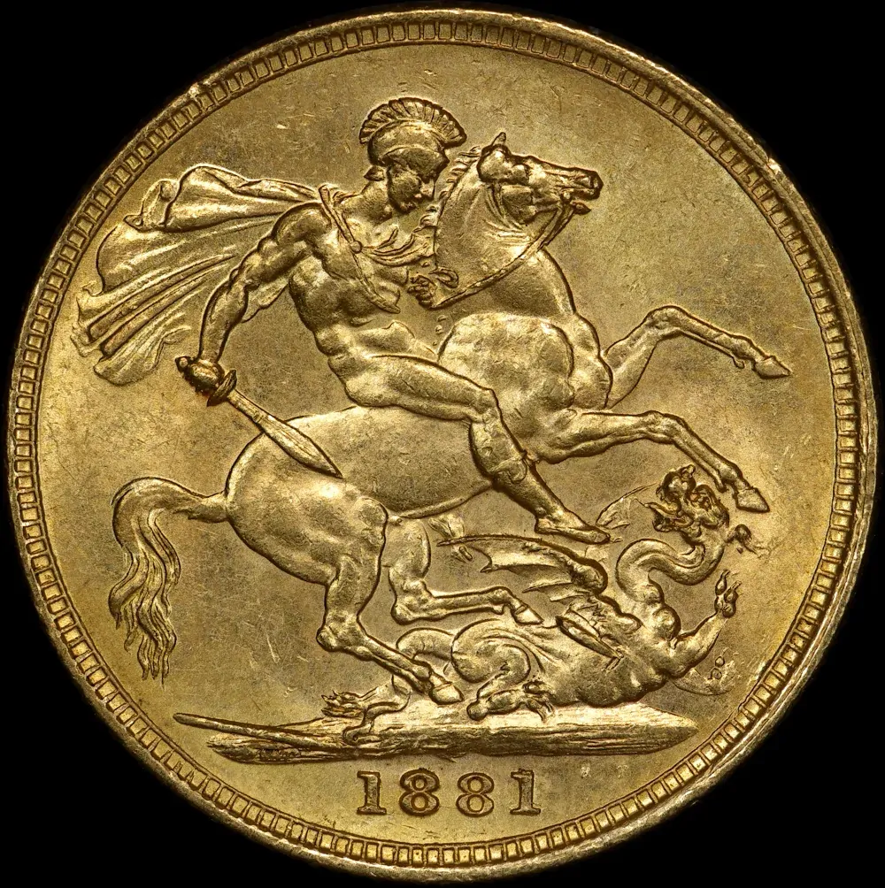 1881 Melbourne Young Head Sovereign good EF