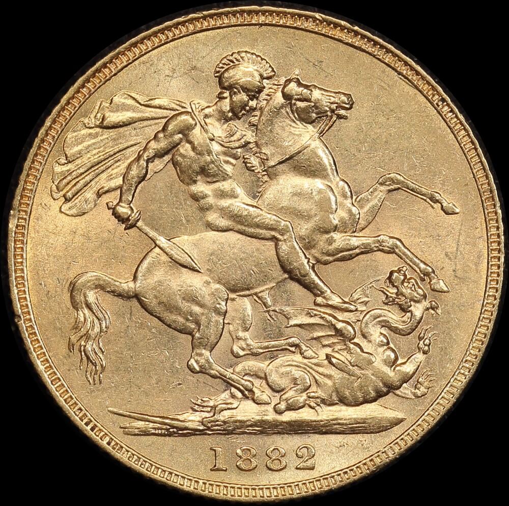 1882 Sydney Young Head Sovereign about Unc
