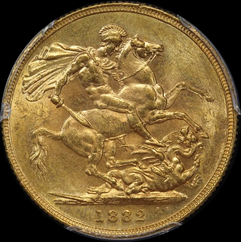 1882 Sydney Young Head Sovereign Unc (PCGS MS61)