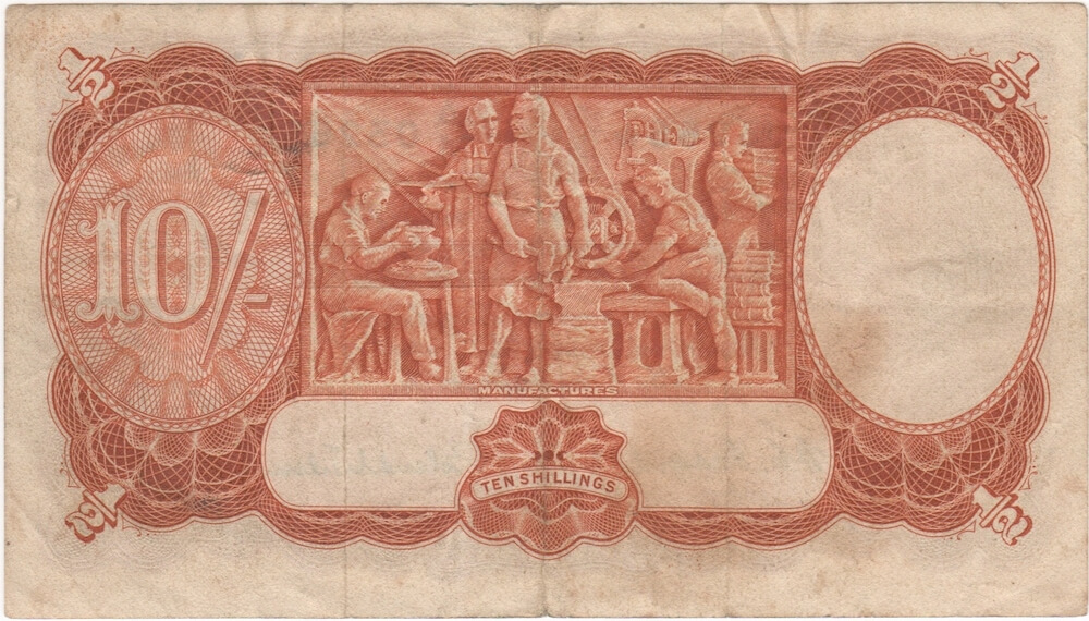 1952 Ten Shilling Star Note Coombs/Wilson R15S about VF