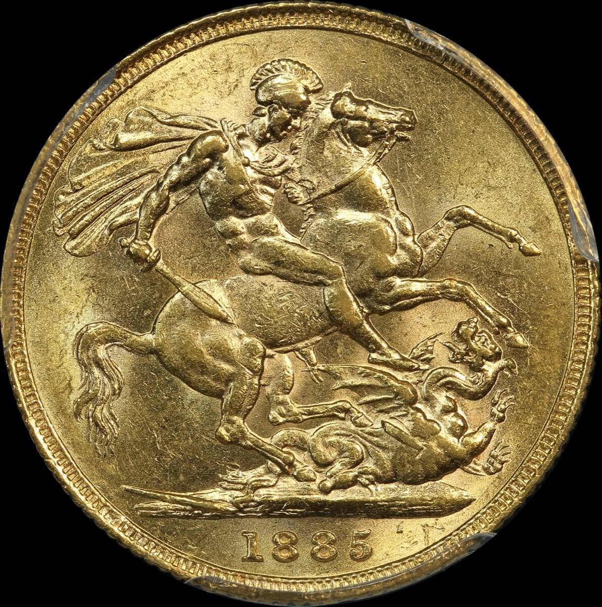 1885 Sydney Young Head Sovereign PCGS AU55