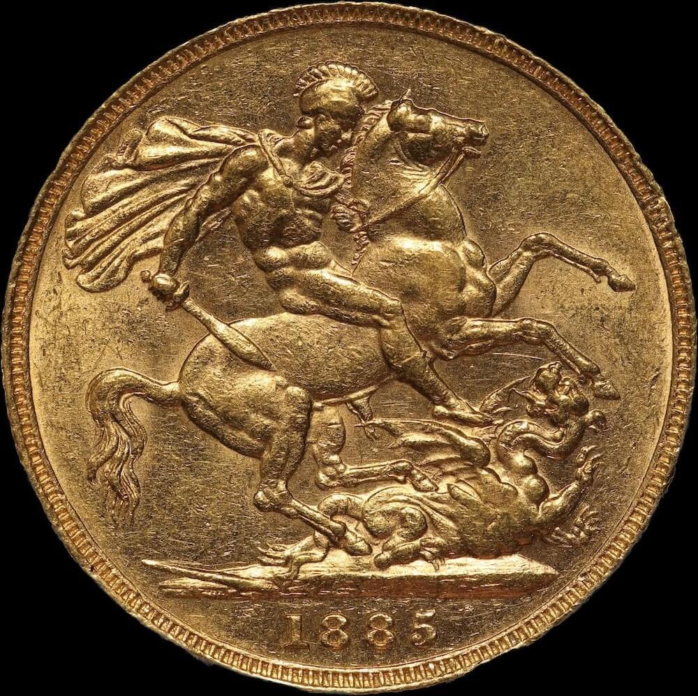 1885 Melbourne Young Head Sovereign Extremely Fine