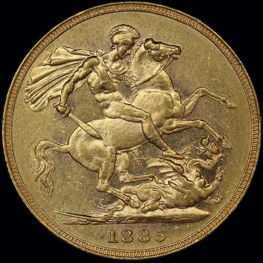 1885 Melbourne Young Head Sovereign Portrait 2; With BP good EF product image