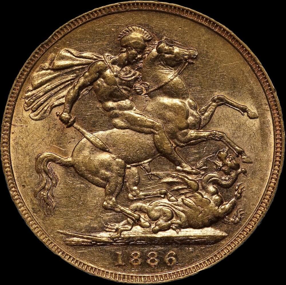 1886 Melbourne Young Head Sovereign Extremely Fine