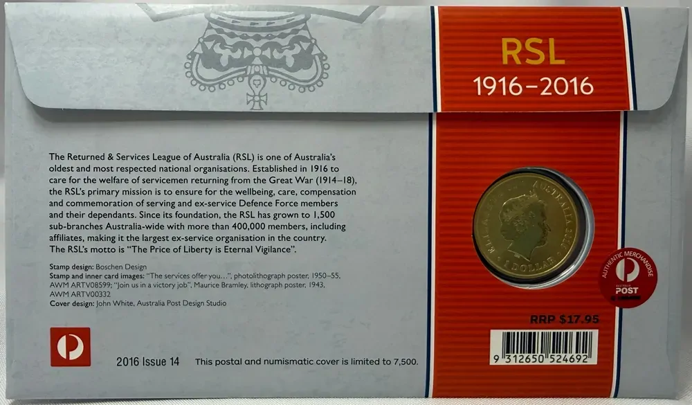 2016 1 Dollar PNC RSL Centenary product image