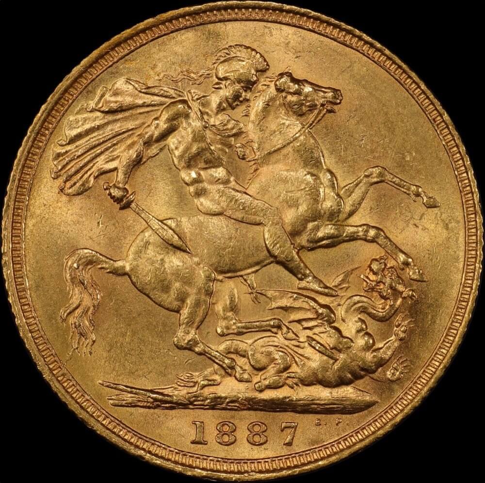1887 Sydney Jubilee Head Sovereign Unc S# 3868A / DISH S.4 (PCGS MS62+)