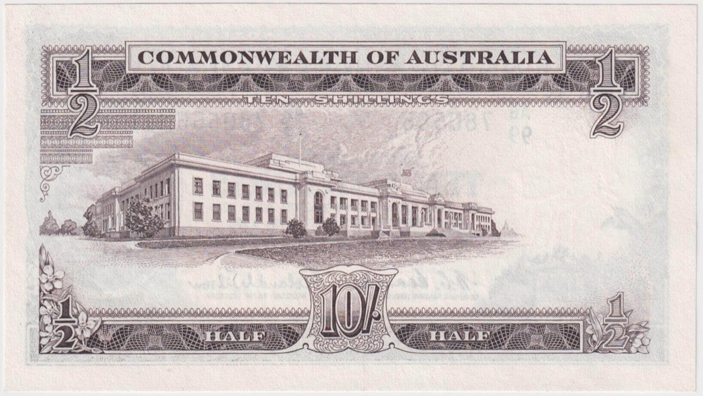 1961 Ten Shilling Coombs/Wilson R17 about Unc