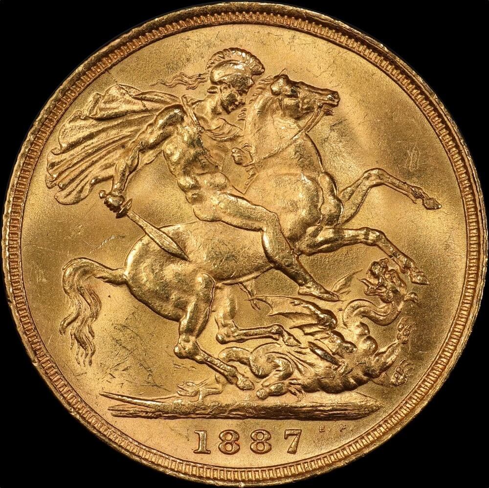 1887 Sydney Jubilee Head Sovereign Jubilee Head Unc S# 36868D / DISH S.2 (PCGS MS62)