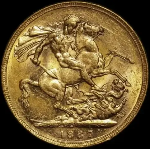 1887 Melbourne Jubilee Head Sovereign DISH M8 good EF