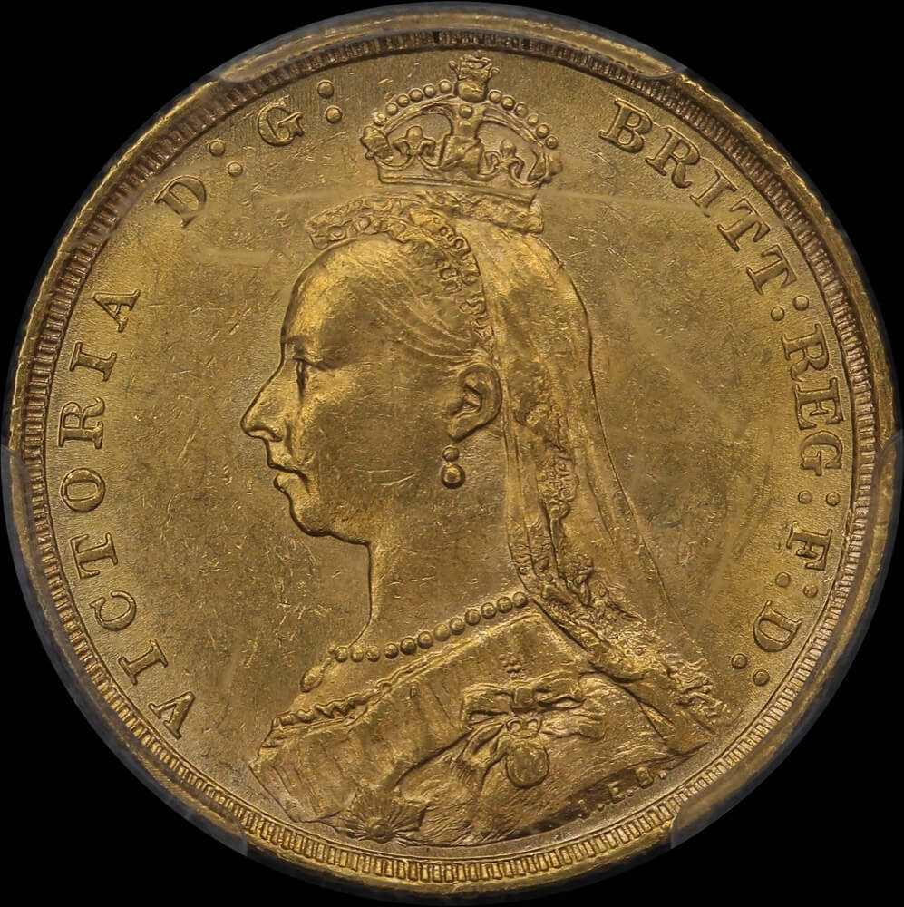 1888 Sydney Jubilee Head Sovereign Unc (PCGS MS62)