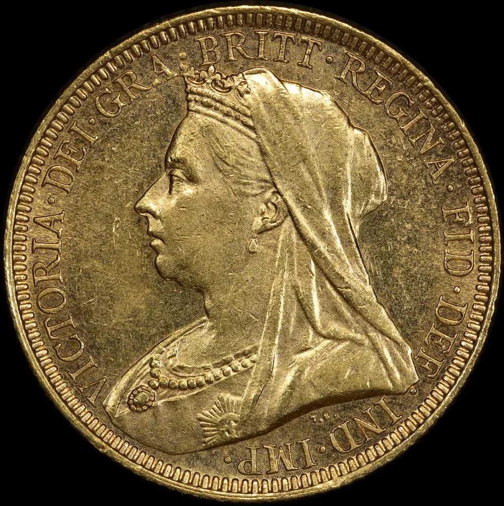 1893 Sydney Veiled Head Sovereign good EF