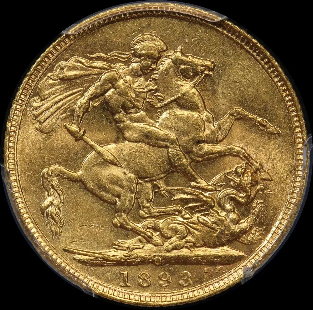 1893 Sydney Veiled Head Sovereign Unc (PCGS MS61)