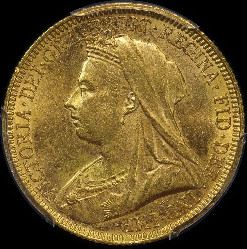 1894 Melbourne Veiled Head Sovereign Choice Unc (PCGS MS63)