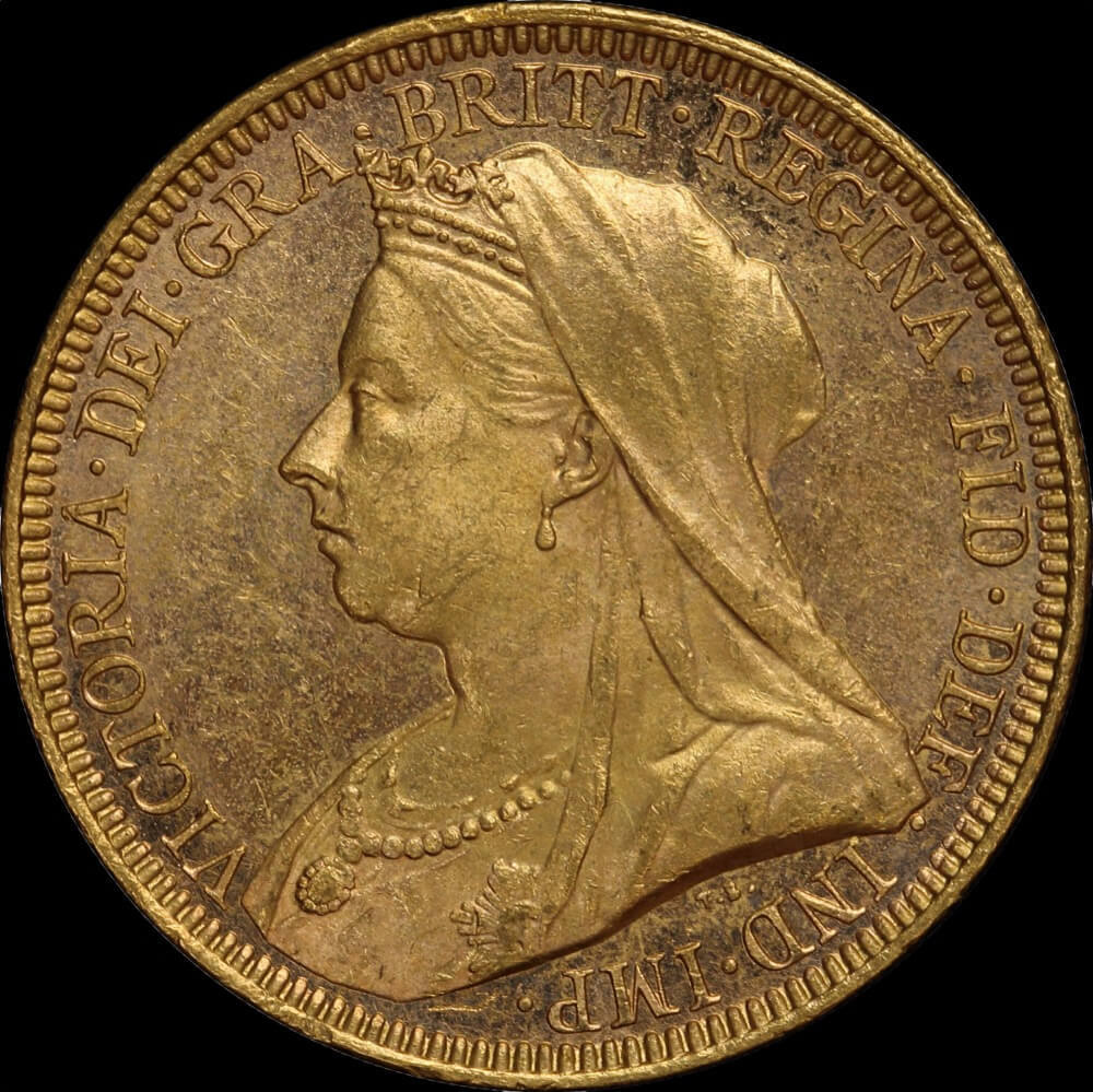 1894 Melbourne Veiled Head Sovereign Uncirculated